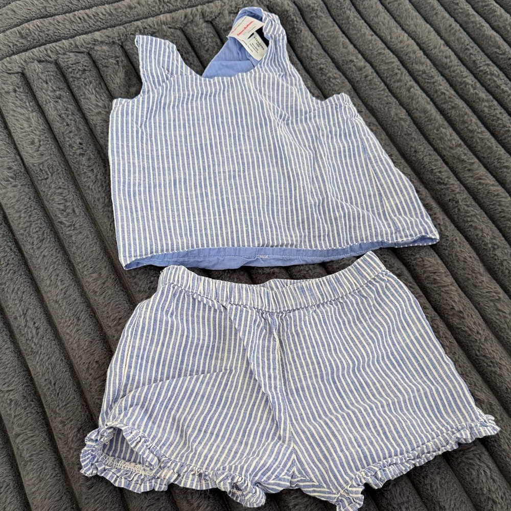 Hanna Andersson Blue and White Striped Kids Matching Set